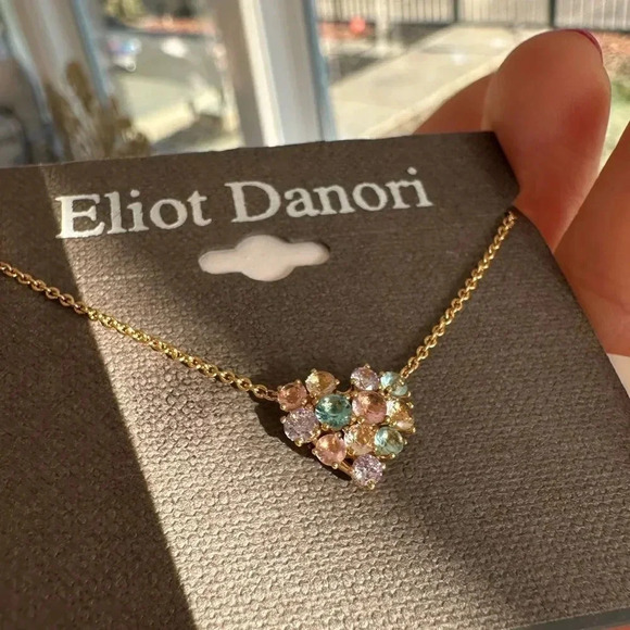 Eliot Danori MultiColor Heart Gold Necklace NWT - Picture 5 of 11